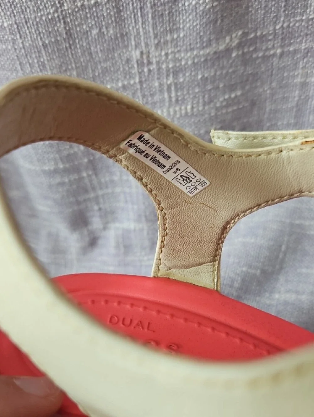 CROCS Pink Floral Wedge Sandals with Cream Ankle Strap